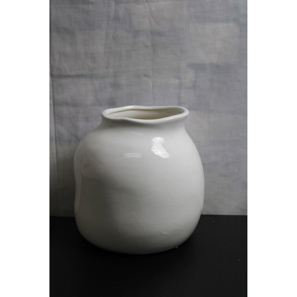 Big Beautiful White Pottery Vase Home Decor